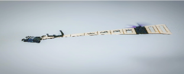 Drone Monocóptero flexível que pode ser enrolado para transporte ou armazenagem